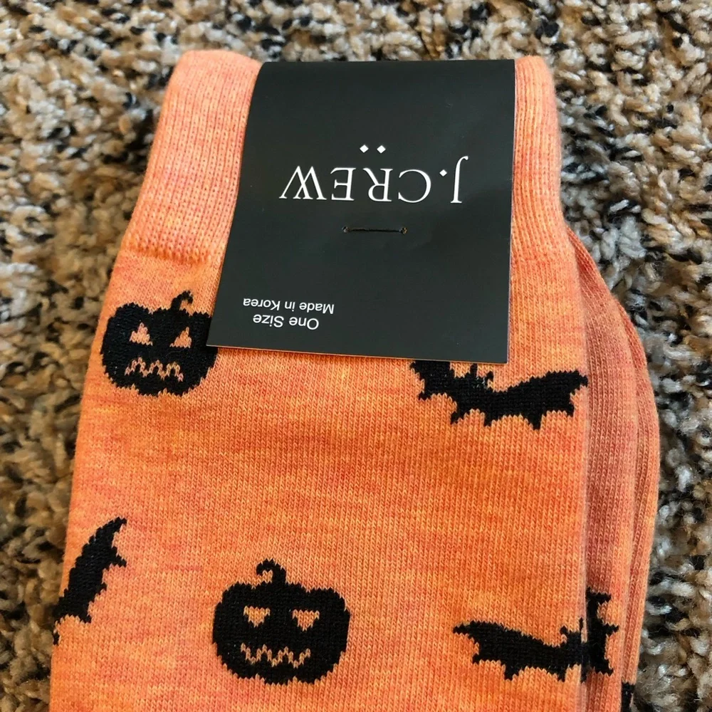 NWT J. Crew F Halloween socks bats & jack’o’lanterns heather OS